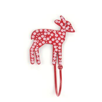 Haken Bambi Blümchen rot