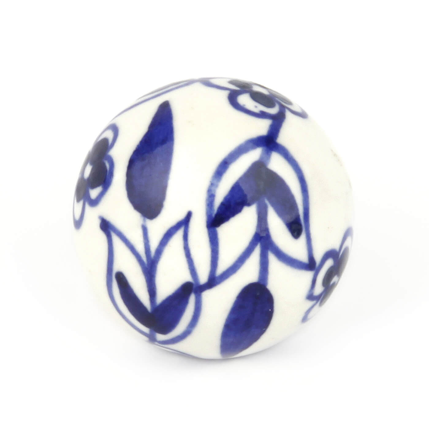 Knauf floral weiß/blau