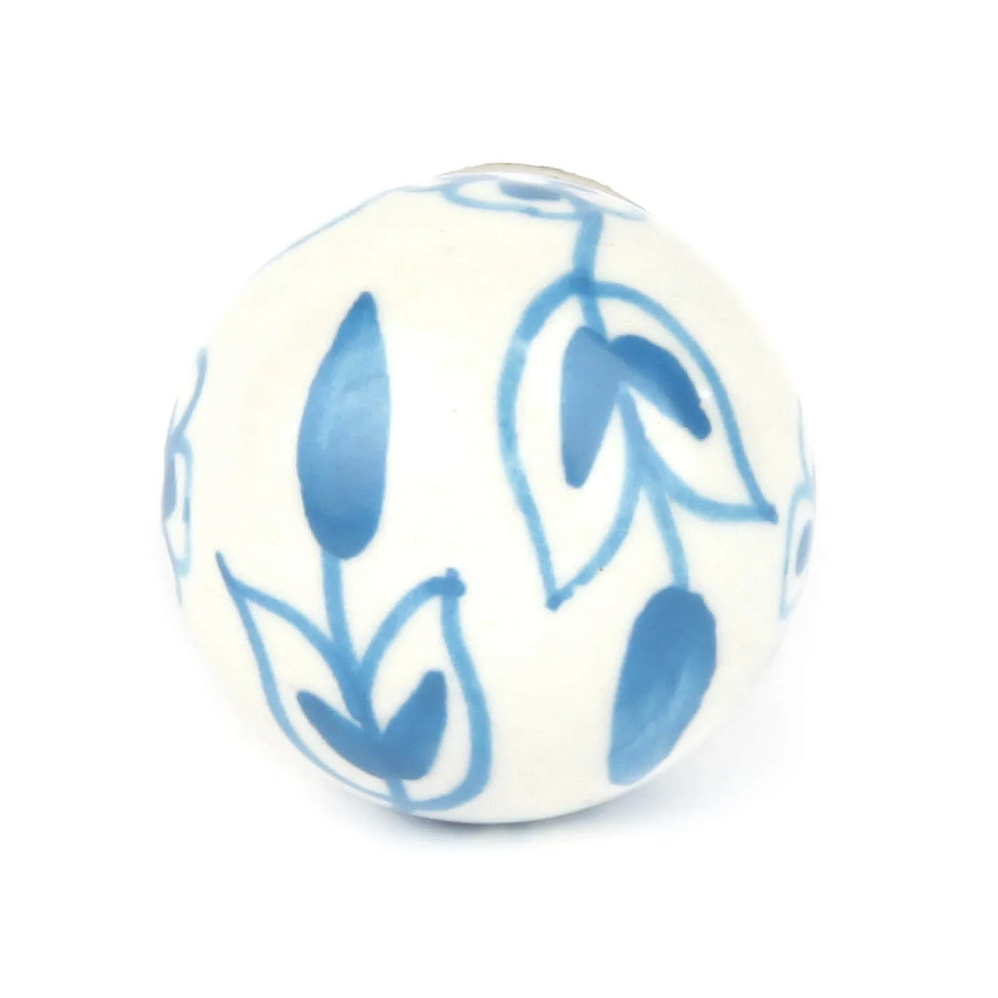 Knauf floral weiß/hellblau