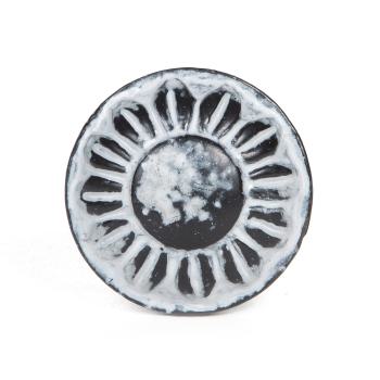 Knauf Eisen Vintage Rund Ornament Grau