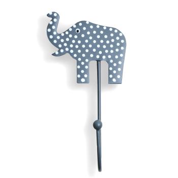 Kinderhaken Elefant Punkte grau