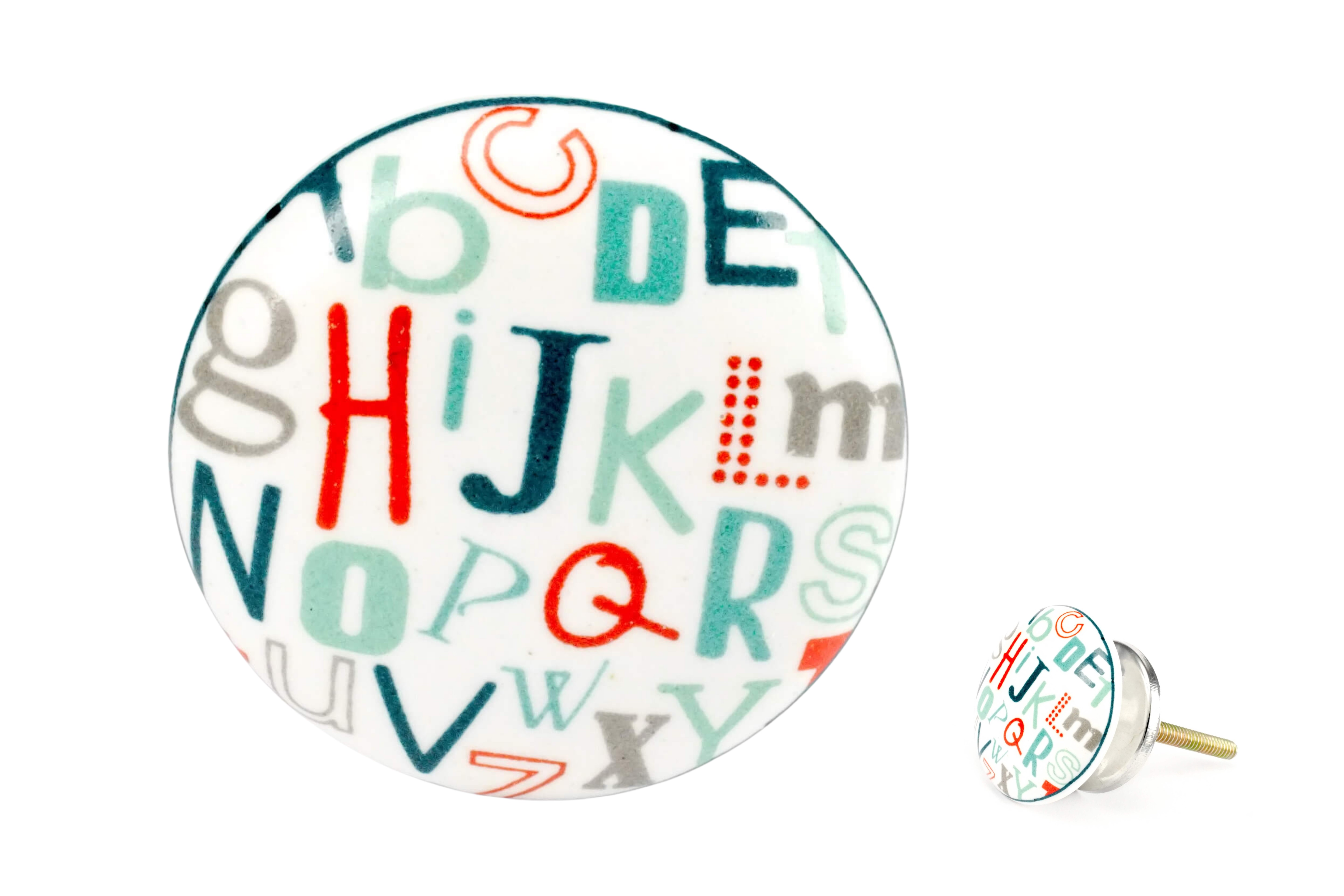 Kinderknauf mit Buchstabenmuster