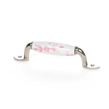 Möbelgriff Ranke weiß rosa 