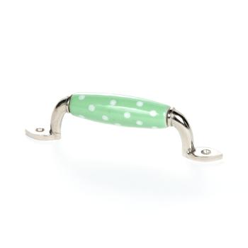 Möbelgriff Punkte mint/weiß