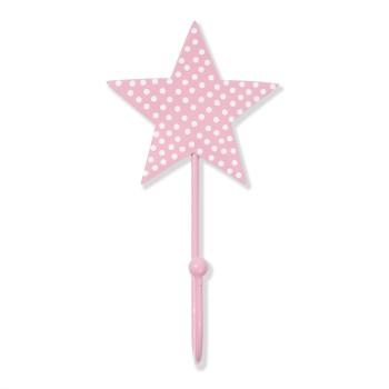 Kinderhaken Stern Punkte rosa